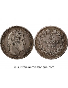 LOUIS PHILIPPE - 5 FRANCS ARGENT 1832 T NANTES