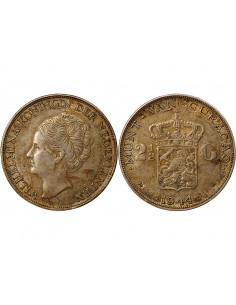 PAYS-BAS, WILHELMINA - 2 1/2 GULDEN ARGENT 1944 2