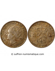 PAYS-BAS, WILHELMINA - 2 1/2 GULDEN ARGENT 1944