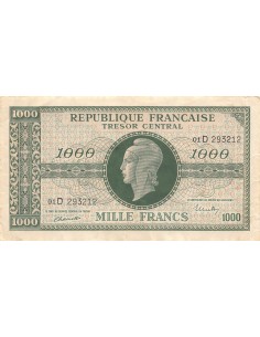 TRÉSOR CENTRAL, MARIANNE - 1000 FRANCS 1945 SÉRIE 01A 2