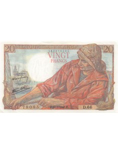 FRANCE, PÊCHEUR - 20 FRANCS 28/01/1943 - SÉRIE D.66 2