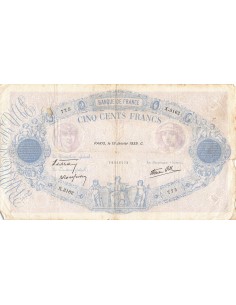FRANCE - 500 FRANCS BLEU ET ROSE 19/01/1939 - SÉRIE X.3162