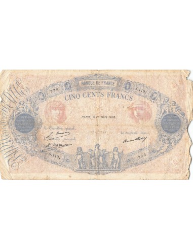 FRANCE - 500 FRANCS BLEU ET ROSE 21/03/1928 - SÉRIE S.1101