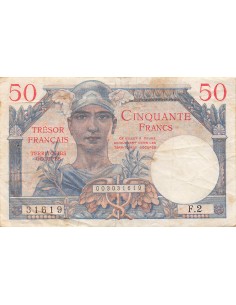 TRÉSOR FRANÇAIS, TERRITOIRES OCCUPÉS - 50 FRANCS 1947 - SÉRIE F.2 2