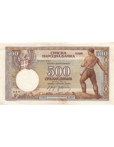 SERBIE - 500 DINARA 1942