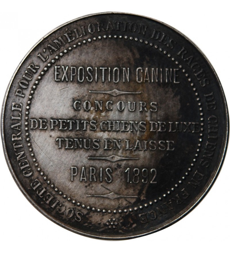 EXPOSITION CANINE PARIS - JETON ARGENT﻿﻿ 1892