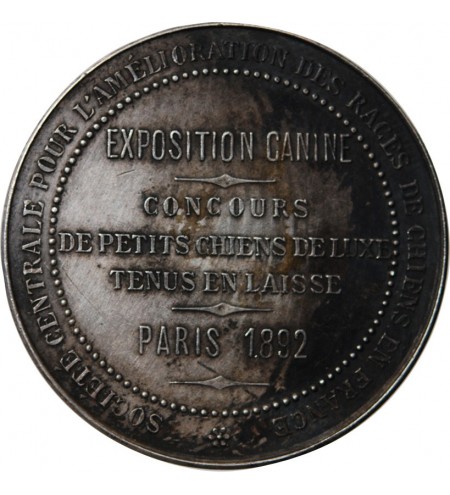 EXPOSITION CANINE PARIS - JETON ARGENT﻿﻿ 1892