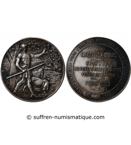 EXPOSITION CANINE PARIS - JETON ARGENT﻿﻿ 1892