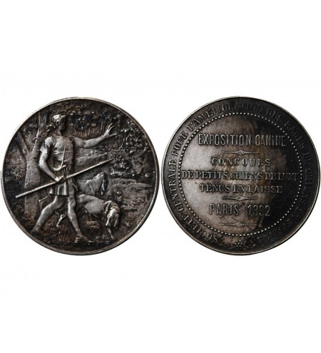 EXPOSITION CANINE PARIS - JETON ARGENT﻿﻿ 1892