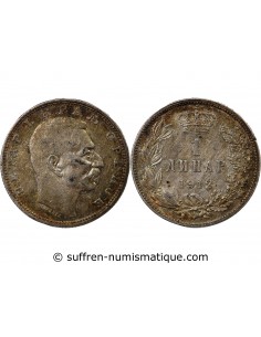 SERBIE - PIERRE Ier - 1 DINAR ARGENT 1912