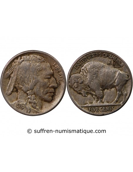 USA - 5 CENTS "Buffalo Nickel" 1917 PHILADELPHIE