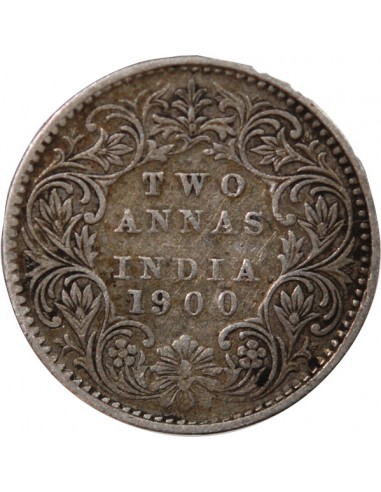 INDE, VICTORIA - 2 ANNAS ARGENT 1900