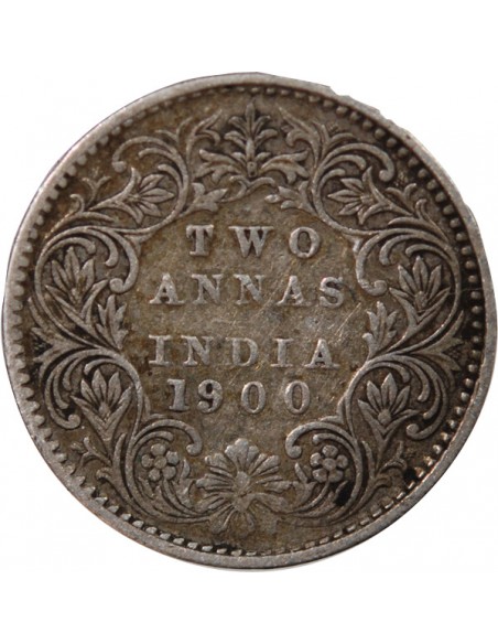INDE, VICTORIA - 2 ANNAS ARGENT 1900