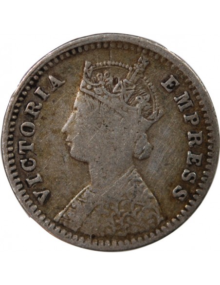INDE, VICTORIA - 2 ANNAS ARGENT 1900