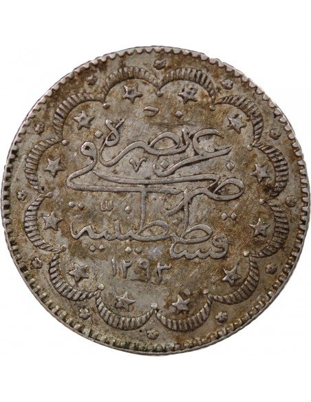 EMPIRE OTTOMAN, ABDULHAMID II - 10 KURUS ARGENT 1293 (1907)