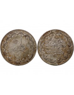 EMPIRE OTTOMAN, ABDULHAMID II - 10 KURUS ARGENT 1293 (1907) 2