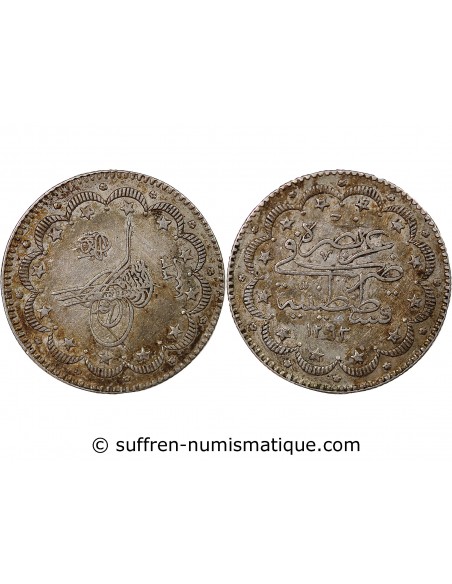 EMPIRE OTTOMAN, ABDULHAMID II - 10 KURUS ARGENT 1293 (1907)