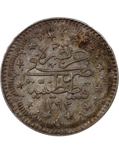 EMPIRE OTTOMAN, ABDULHAMID II - 5 KURUS ARGENT 1293 (1907)