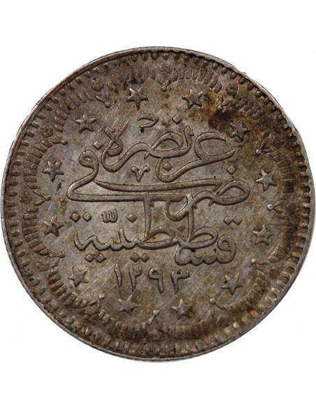 EMPIRE OTTOMAN, ABDULHAMID II - 5 KURUS ARGENT 1293 (1907)
