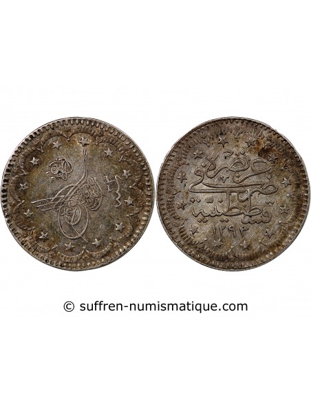 EMPIRE OTTOMAN, ABDULHAMID II - 5 KURUS ARGENT 1293 (1907)