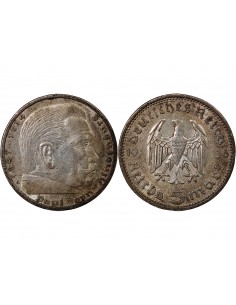 ALLEMAGNE, HINDENBURG - 5 MARK ARGENT 1936 A BERLIN 2