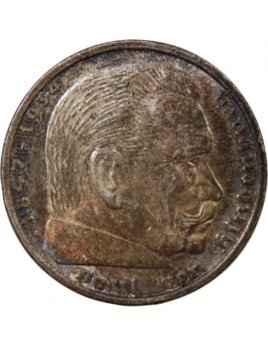 ALLEMAGNE, HINDENBURG - 5 MARK ARGENT 1935 A BERLIN