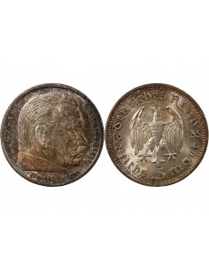 ALLEMAGNE, HINDENBURG - 5 MARK ARGENT 1935 A BERLIN 2