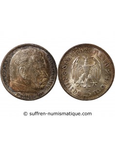 ALLEMAGNE, HINDENBURG - 5 MARK ARGENT 1935 A BERLIN