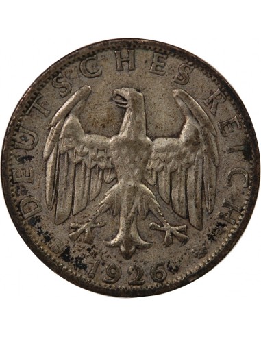 ALLEMAGNE, REPUBLIQUE DE WEIMAR - 2 MARK ARGENT 1926 A BERLIN