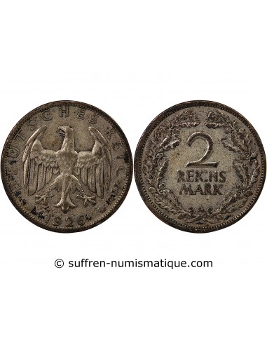ALLEMAGNE, REPUBLIQUE DE WEIMAR - 2 MARK ARGENT 1926 A BERLIN