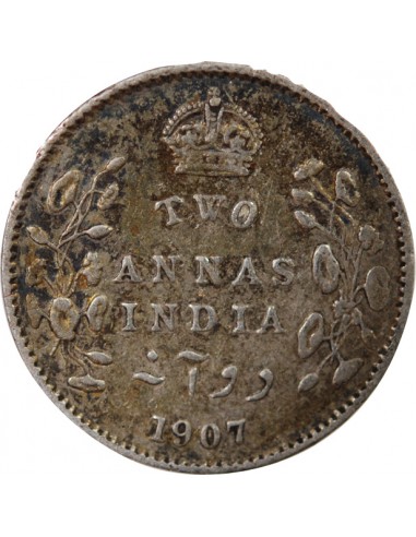 INDE, EDOUARD VII - 2 ANNAS ARGENT 1907