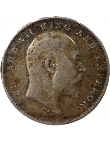 INDE, EDOUARD VII - 2 ANNAS ARGENT 1907