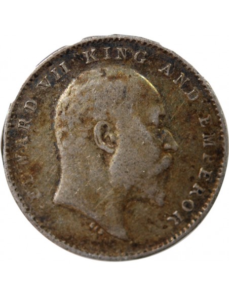 INDE, EDOUARD VII - 2 ANNAS ARGENT 1907