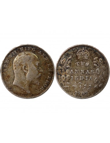 INDE, EDOUARD VII - 2 ANNAS ARGENT 1907