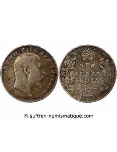INDE, EDOUARD VII - 2 ANNAS ARGENT 1907