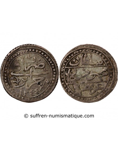 ALGERIE, MAHMUD II - 1/8 BUDJU ARGENT 1244 (1829)