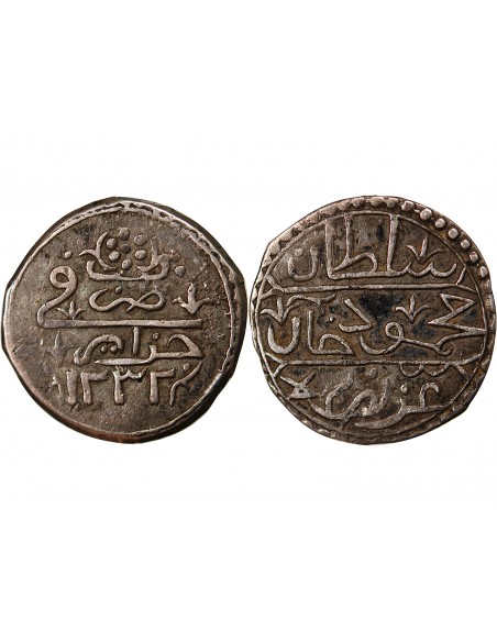 ALGERIE, MAHMUD II - 1/3 BUDJU ARGENT 1232 (1817)