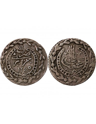 ALGERIE, MAHMUD II - 1/6 BUDJU ARGENT 1245 (1830)