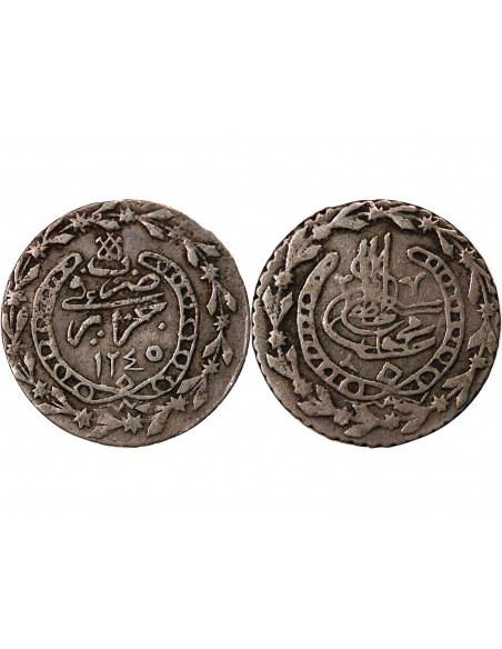 ALGERIE, MAHMUD II - 1/6 BUDJU ARGENT 1245 (1830)