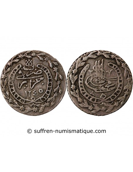 ALGERIE, MAHMUD II - 1/6 BUDJU ARGENT 1245 (1830)