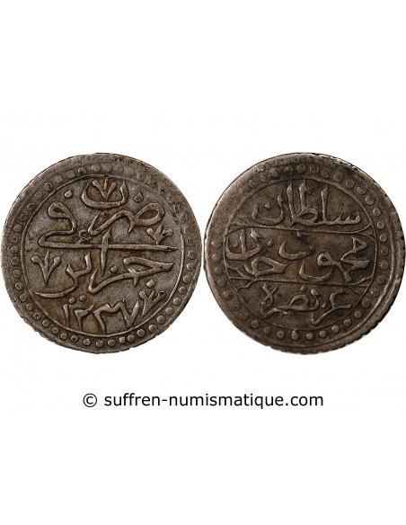 ALGERIE, MAHMUD II - 1/8 BUDJU ARGENT 1237 (1822)