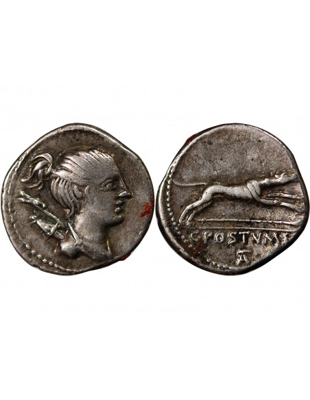 POSTUMIA - DENIER ARGENT 74 AV JC ROME