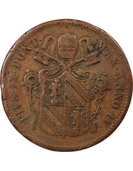 VATICAN, PIE IX - BAIOCCO 1850 ROME AN IV
