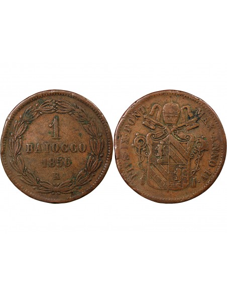 VATICAN, PIE IX - BAIOCCO 1850 ROME AN IV