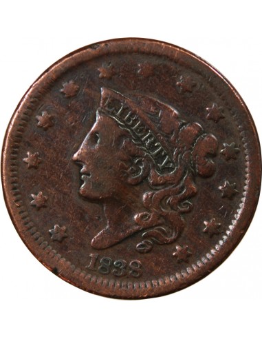 USA - 1 CENT "Coronet Head" 1838 PHILADELPHIE
