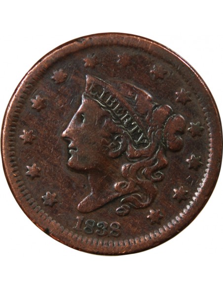 USA - 1 CENT "Coronet Head" 1838 PHILADELPHIE