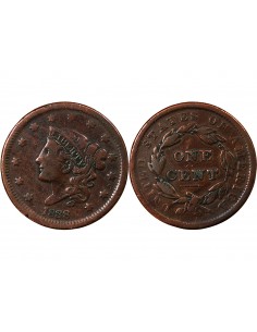 USA - 1 CENT "Coronet Head" 1838 PHILADELPHIE 2