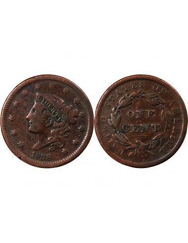 USA - 1 CENT "Coronet Head" 1838 PHILADELPHIE