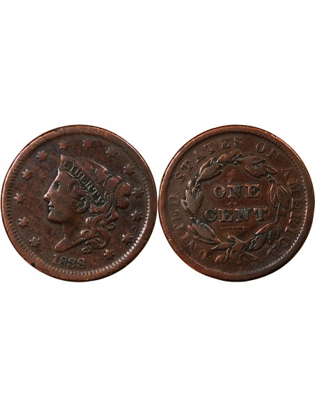 USA - 1 CENT "Coronet Head" 1838 PHILADELPHIE