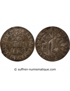 SUISSE, GENÈVE - 25 CENTIMES 1839